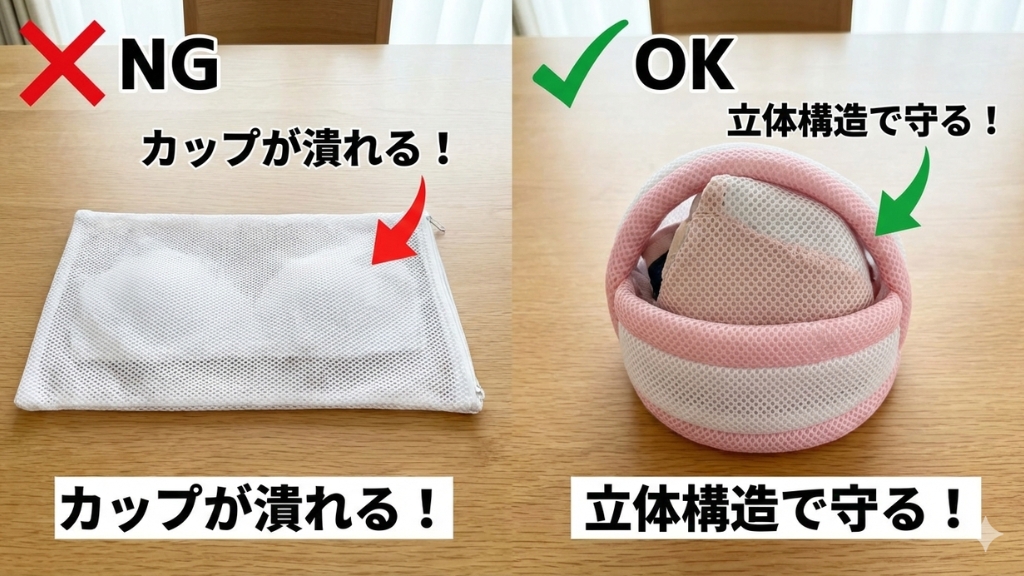 推奨するドーム型ネットとNGな平型ネットの比較